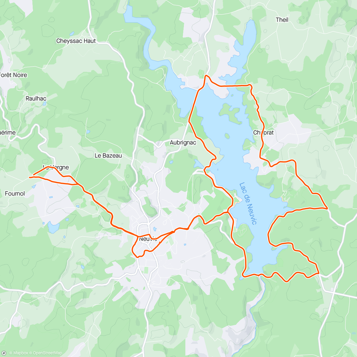 Kaart van de activiteit “Endurance - 2h // Tour du lac de Neuvic”