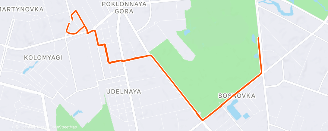 Map of the activity, Утренний забег