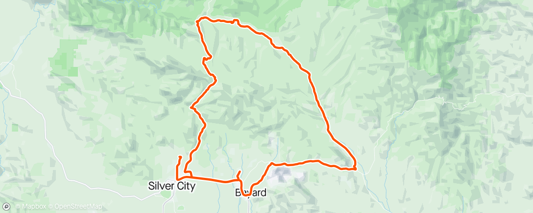 Map of the activity, Tour of the Gila stage 2. Big solo day off the front paid off with a handsome haul of KOM points