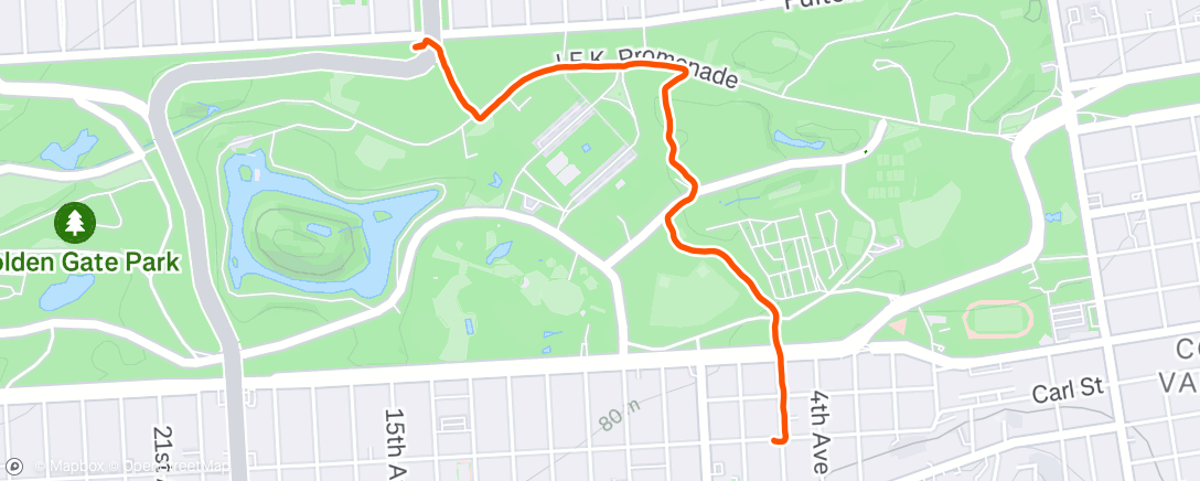 Map of the activity, Caminata de tarde