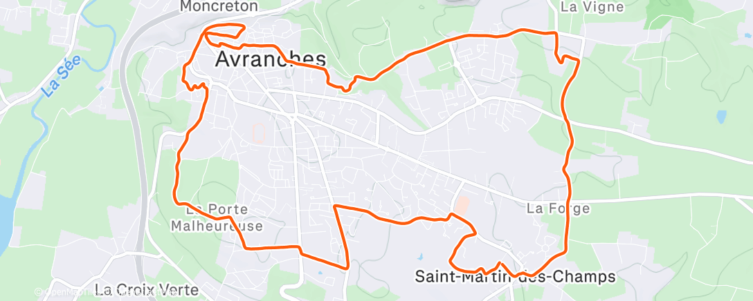 Карта физической активности (Course à pied le matin)