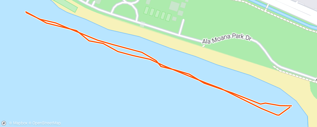 Map of the activity, Last swim before home time