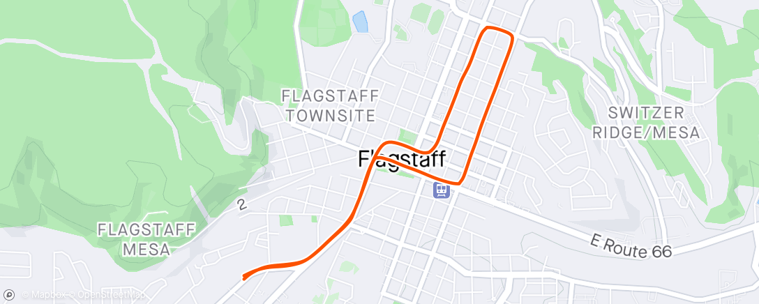 Map of the activity, Flagstaff Morning Run