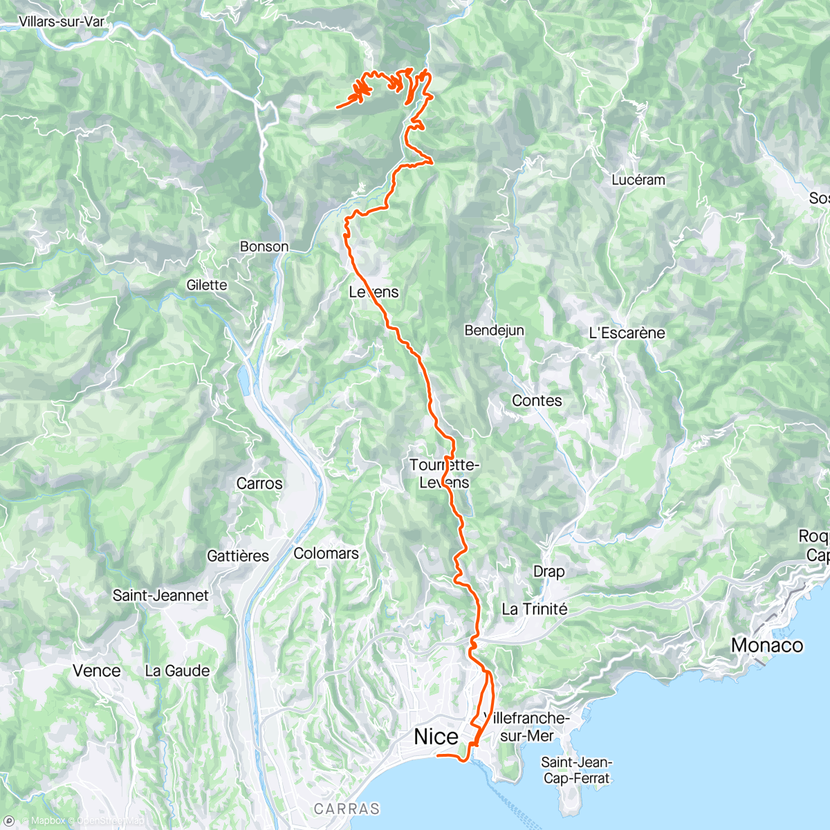 Map of the activity, La Madone Utelle