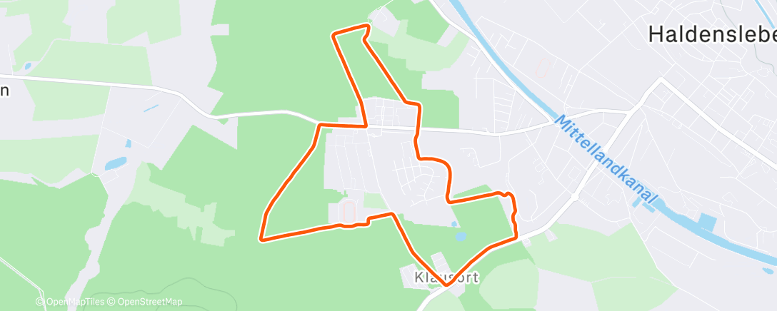 Map of the activity, Lunch Run