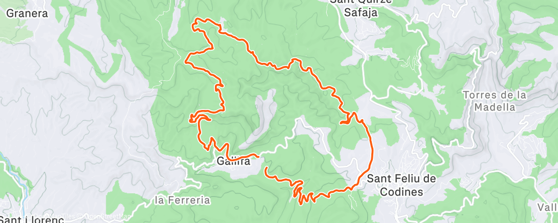 Map of the activity, Bicicleta de montaña matutina