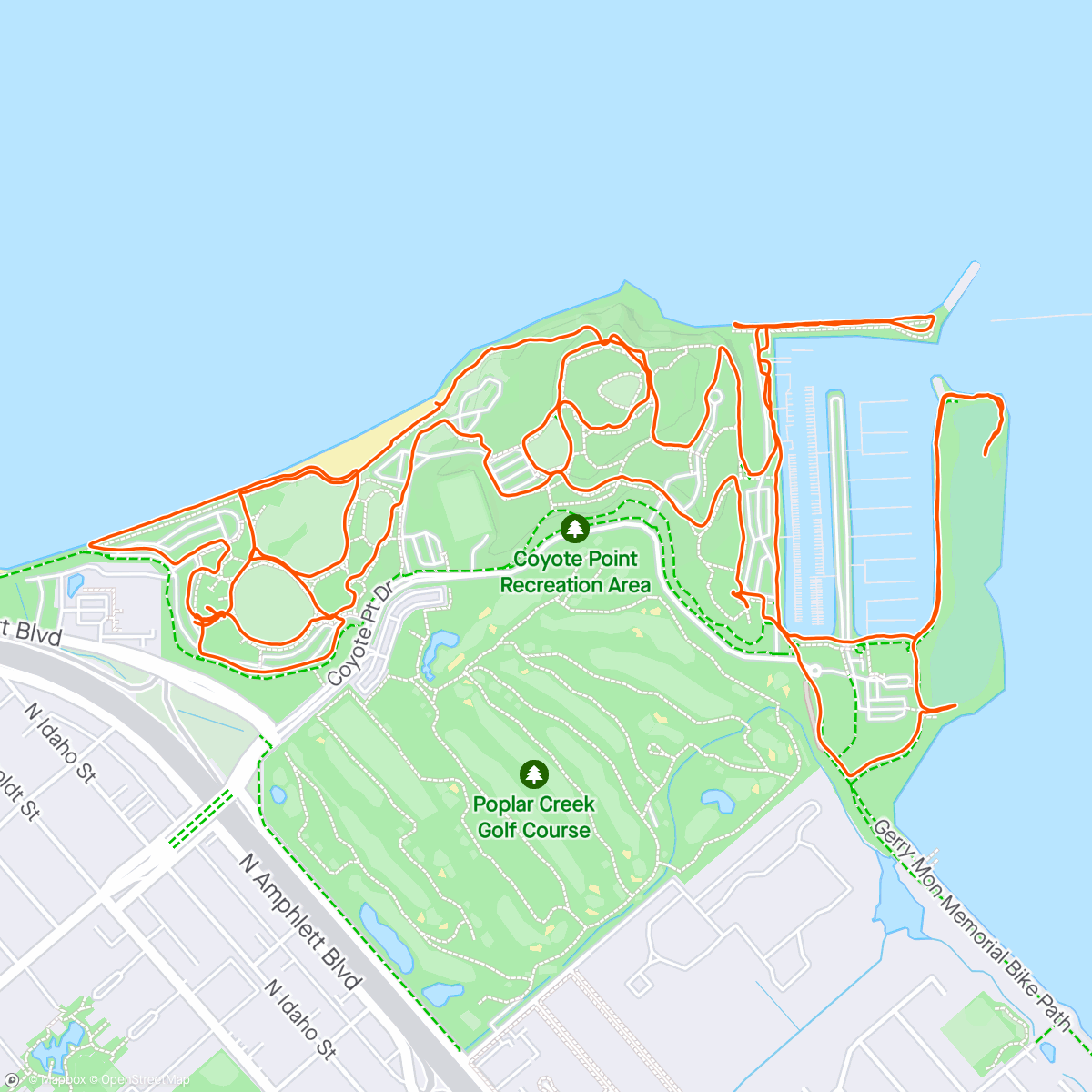 Map of the activity, Coyote Point