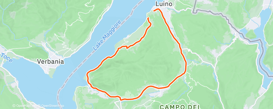 Map of the activity, Pedalata dell'ora di pranzo