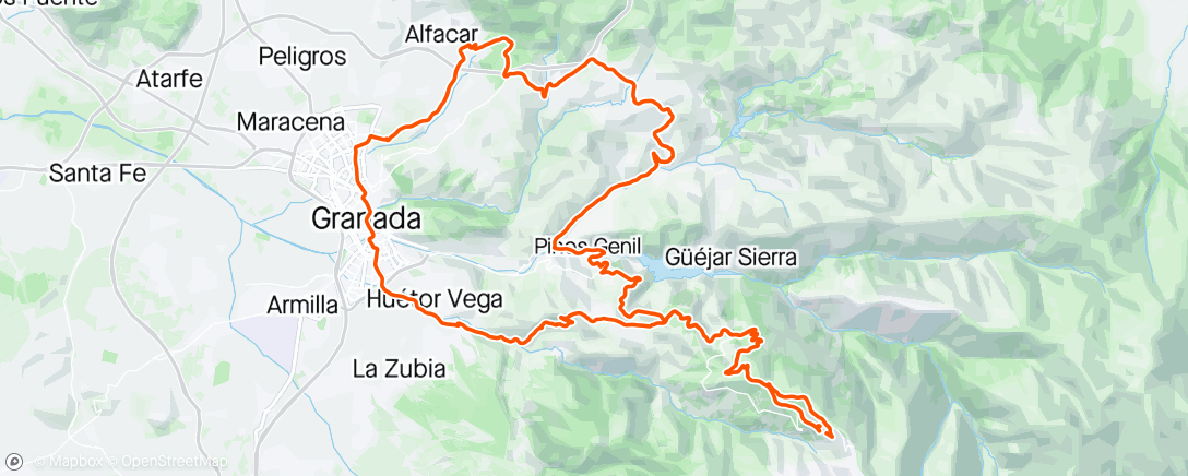 Mapa da atividade, Sierra Nevada T6. Parkeren op 2000