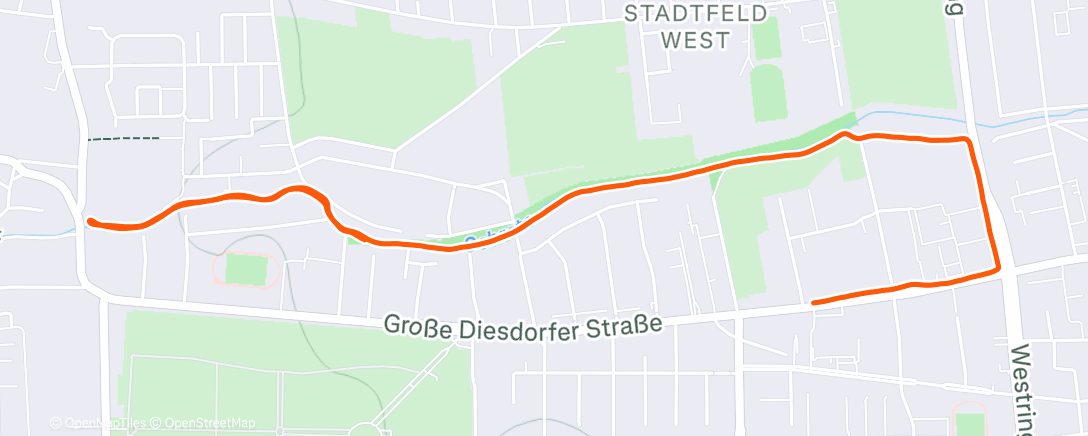 Map of the activity, Lauf am Nachmittag