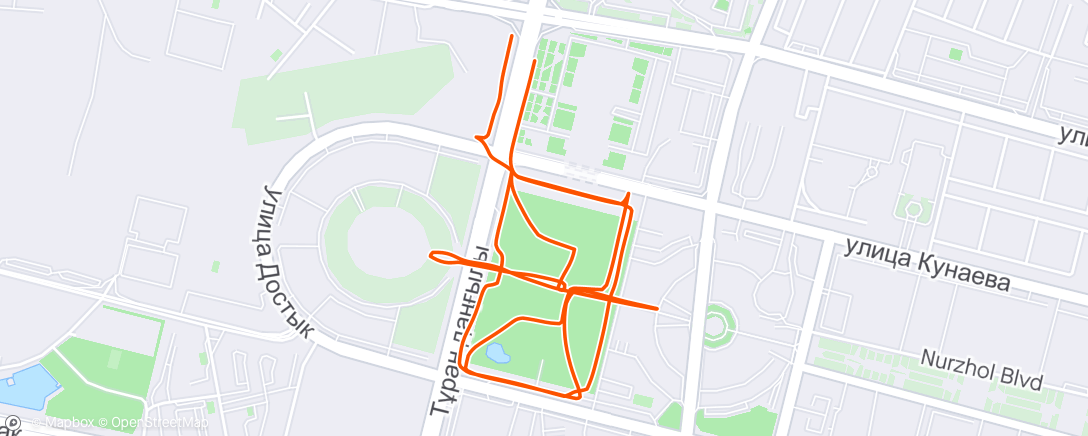 Map of the activity, Morning Rundje in Astana