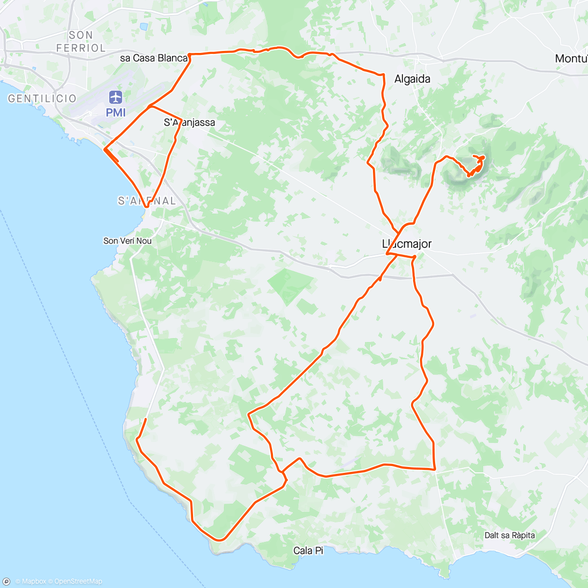 Map of the activity, Top route