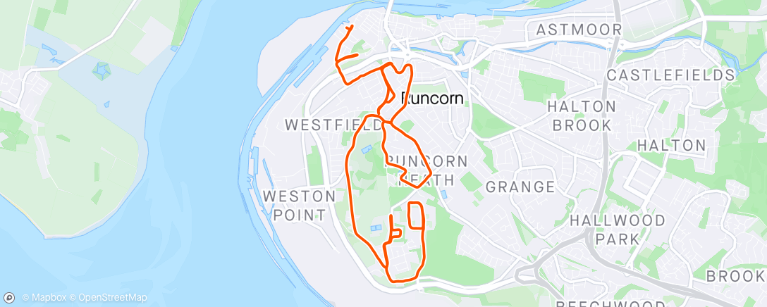 Map of the activity, Finishing off my run