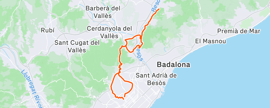 Map of the activity, Ciclismo