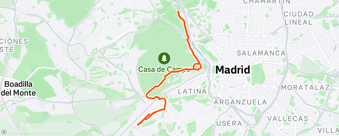 Map of the activity, Evening Ride