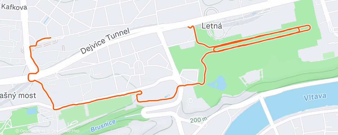 Map of the activity, Evening Run