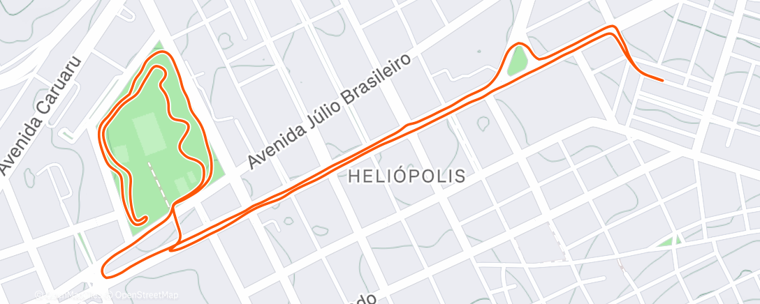 Map of the activity, Corrida da tarde