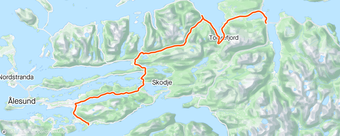 Mapa de la actividad (Vestnes-Ålesund)