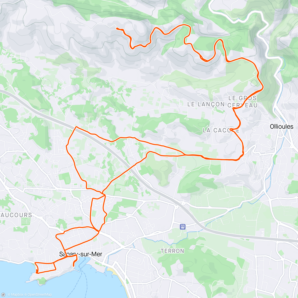 Map of the activity, Friday sunny ride.