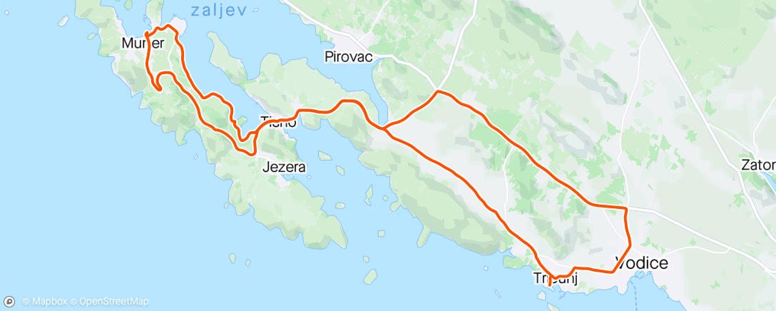 Map of the activity, HR Day 7: Murter, vodice