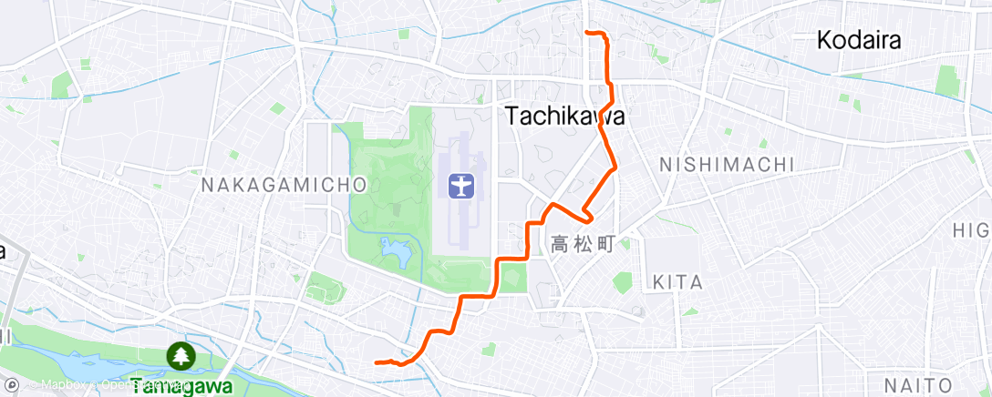 Map of the activity, 夜の通勤ラン
