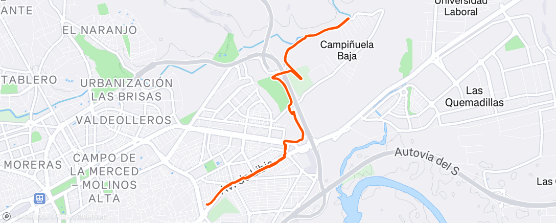 Map of the activity, Carrera de mañana