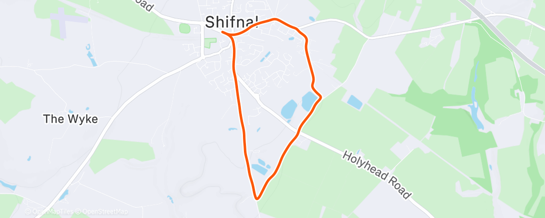 Map of the activity, Afternoon Run