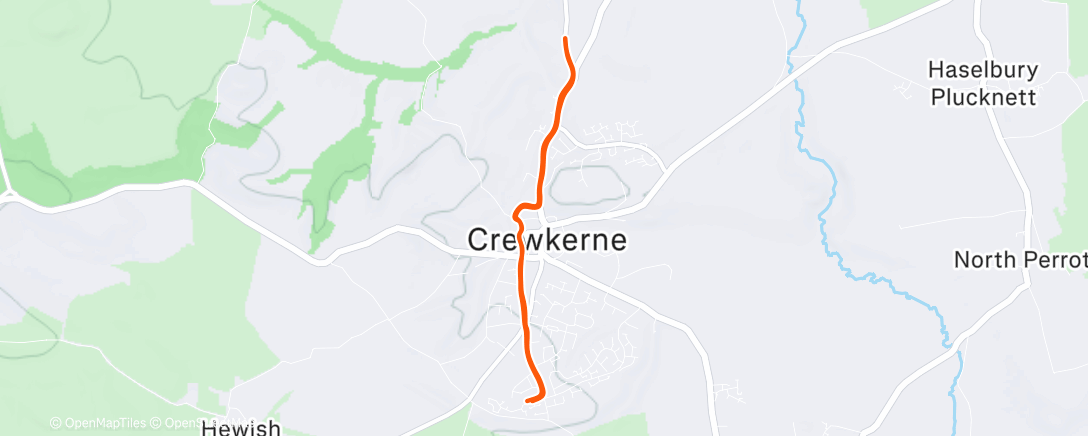 Map of the activity, Afternoon Run