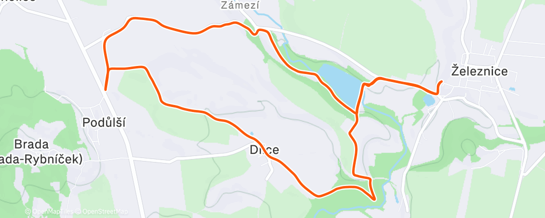 Map of the activity, Afternoon Run