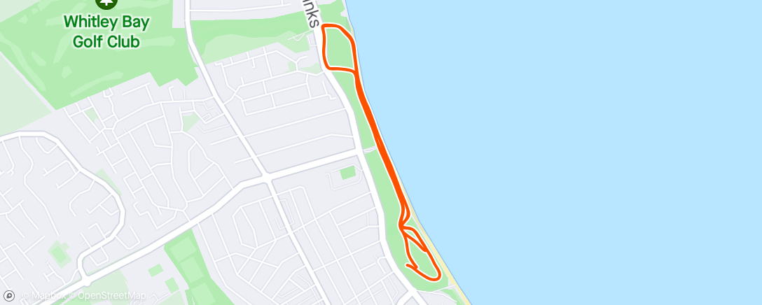 Map of the activity, Whitley Bay parkrun #111 (pr#156)