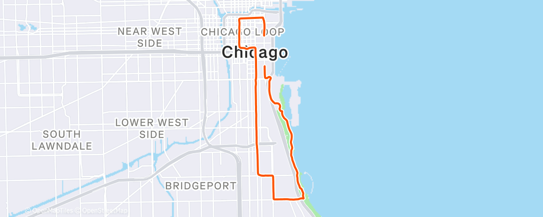 Map of the activity, Hot Chocolate Run 15K