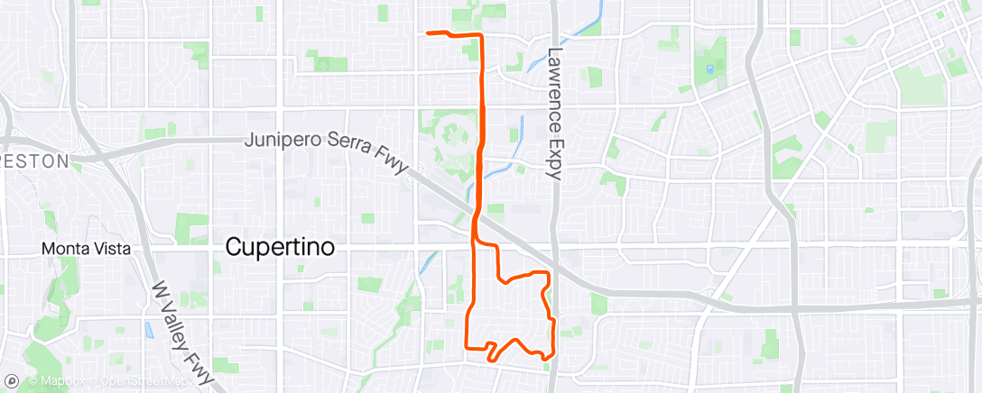 Map of the activity, Afternoon Run