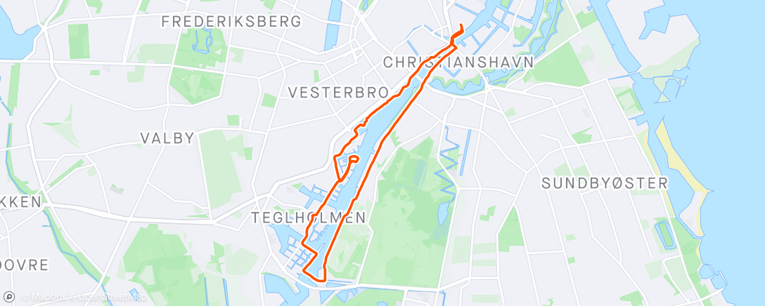 Map of the activity, Evening Run