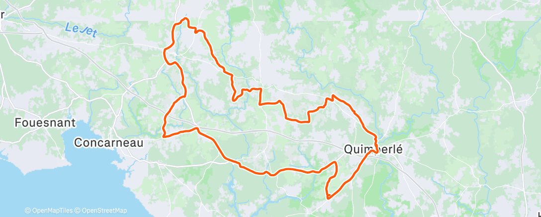 Map of the activity, Sortie vélo le matin