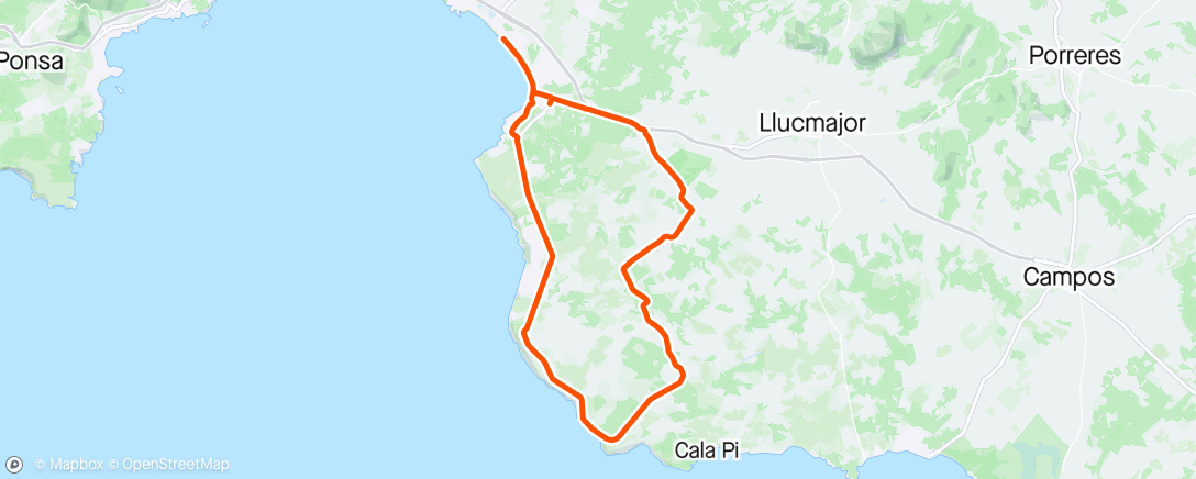 Map of the activity, Coast road