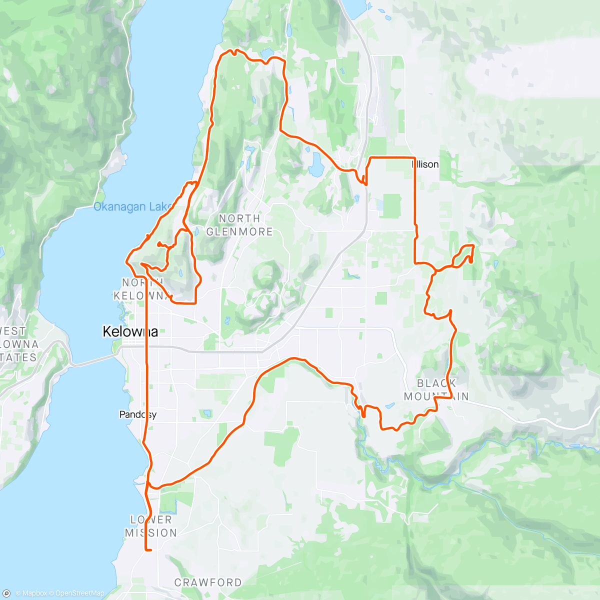 Map of the activity, Kelowna final day