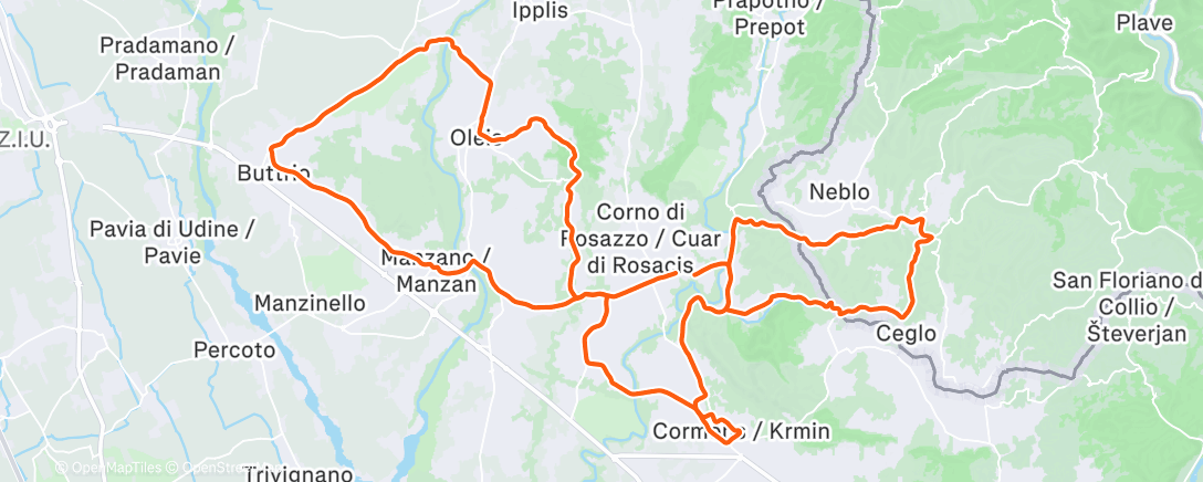 Map of the activity, Morning Ride