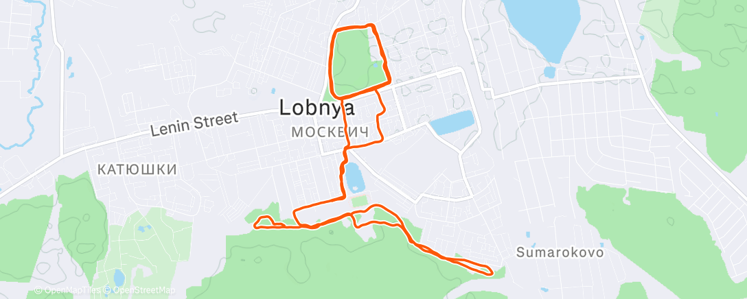 Map of the activity, Вечерний забег