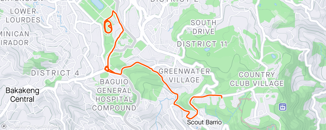 Map of the activity, Evening Run