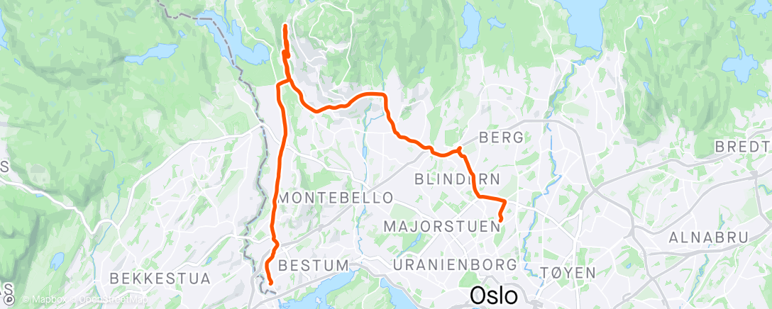 Map of the activity, afternoon ride
