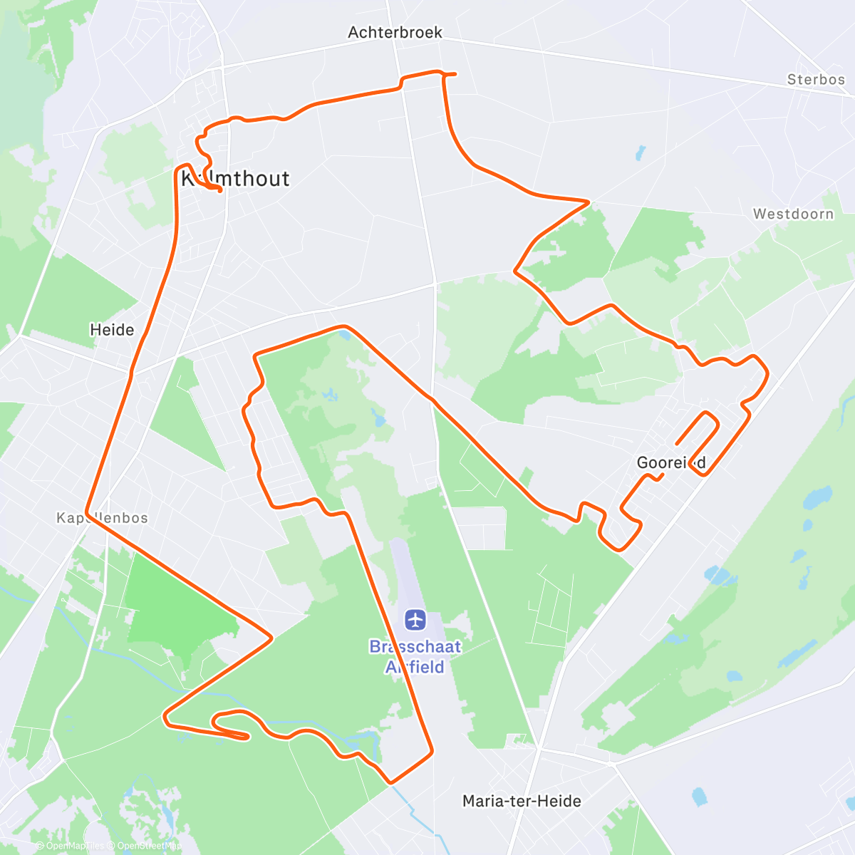 Map of the activity, Via De Uitlegger naar de Colruyt.