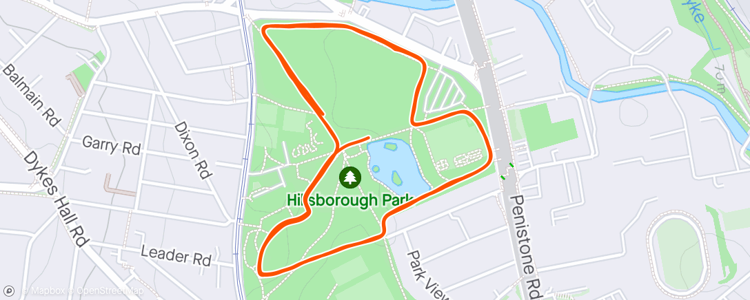 Map of the activity, Hillsborough Park 500th Parkrun. My 2nd bit of exercise in over 5 weeks. Official time 24:12, just hear for the cake 🍫🍰
