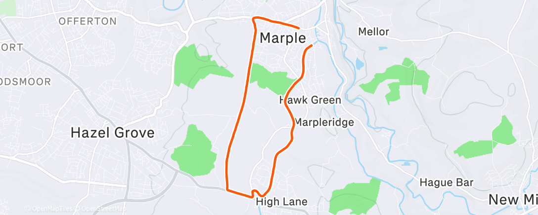 Map of the activity, Morning Run