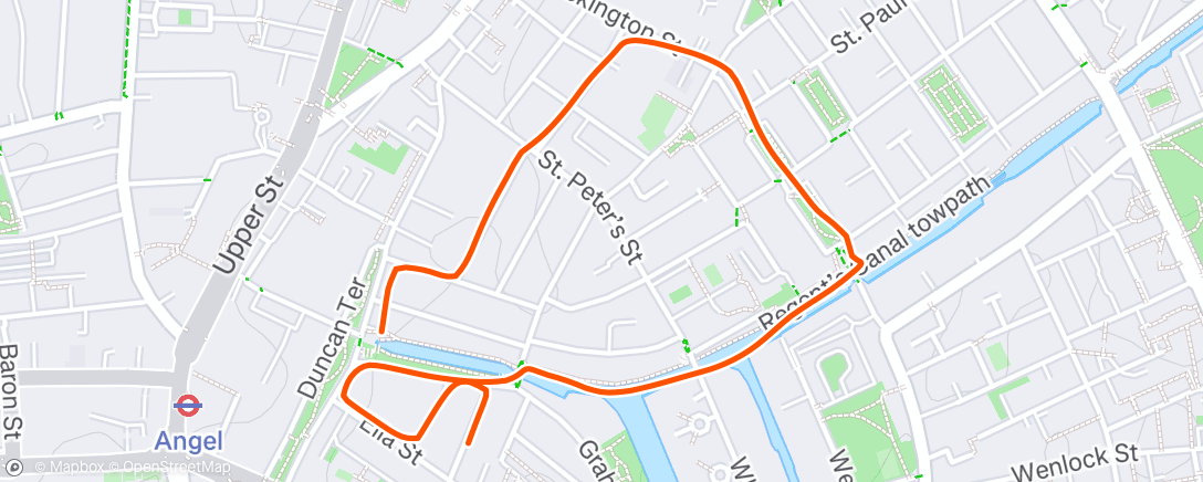 Map of the activity, Morning Run
