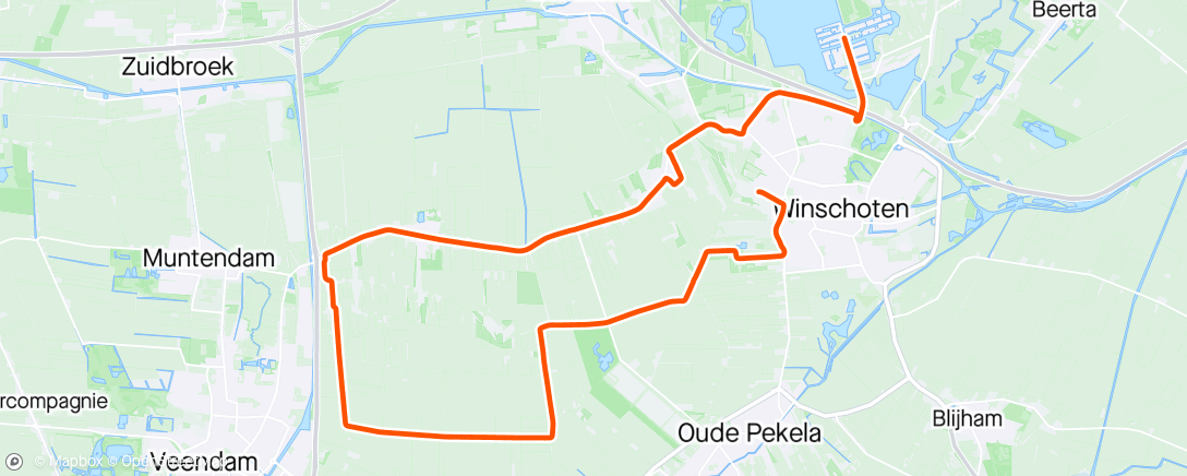 アクティビティ「Blauwestad naar Winschoten rit」の地図