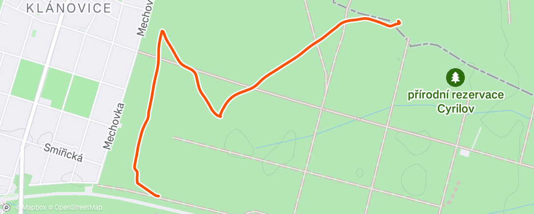 Map of the activity, Morning Run