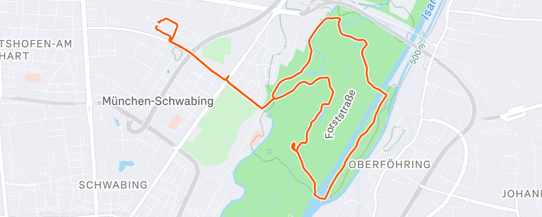 Map of the activity, Morning Run