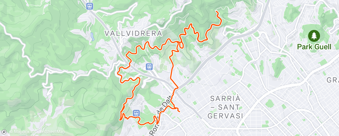 Map of the activity, Carrera de montaña a la hora del almuerzo