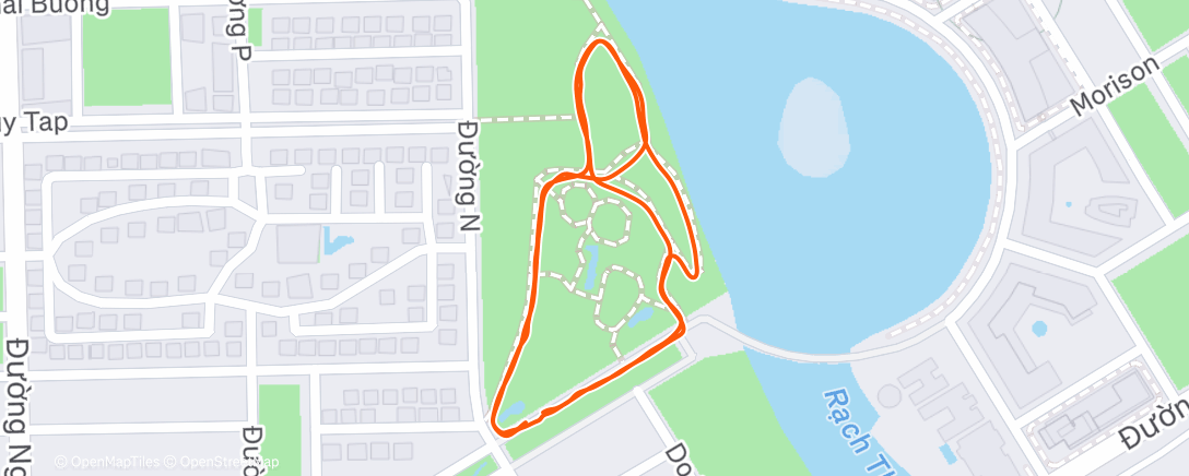 Map of the activity, Evening Run