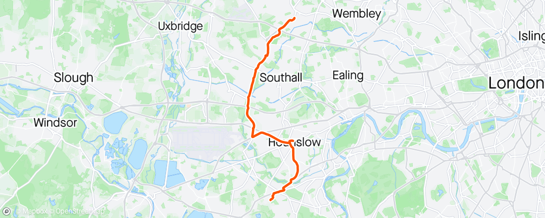 Map of the activity, Ride back from work